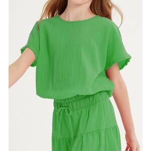 NEW GOOD GIRL elastic waist top in green